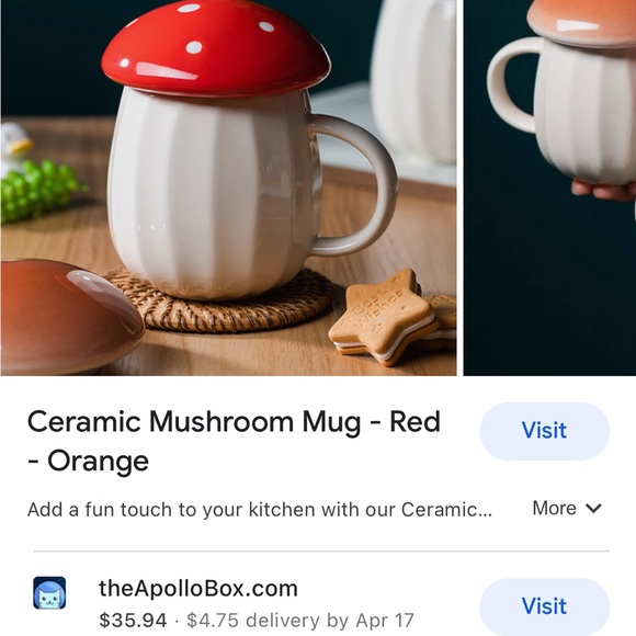 WORLD MARKET MUSHROOM MUG w/LID - Picture 10 of 12